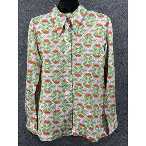 Mantessa Sport Button Down Shirt Women's Size XL Stretch Long Sleeve Golf Blouse